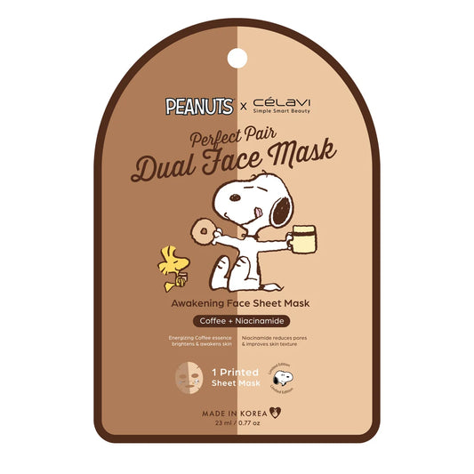 Celavi Peanuts Dual Face Mask 1pc (Coffee & Niacinamide)