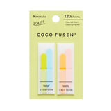 Kanmido Coco Fusen Sticky Notes | 2 Cases | 120 Sheets | 6 x 42mm | 4 Colors