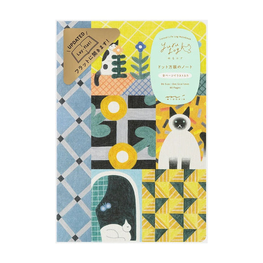Midori Yuru Log Notebook | B6 | Dot Grid | 5mm | 80 Pages | Cat A