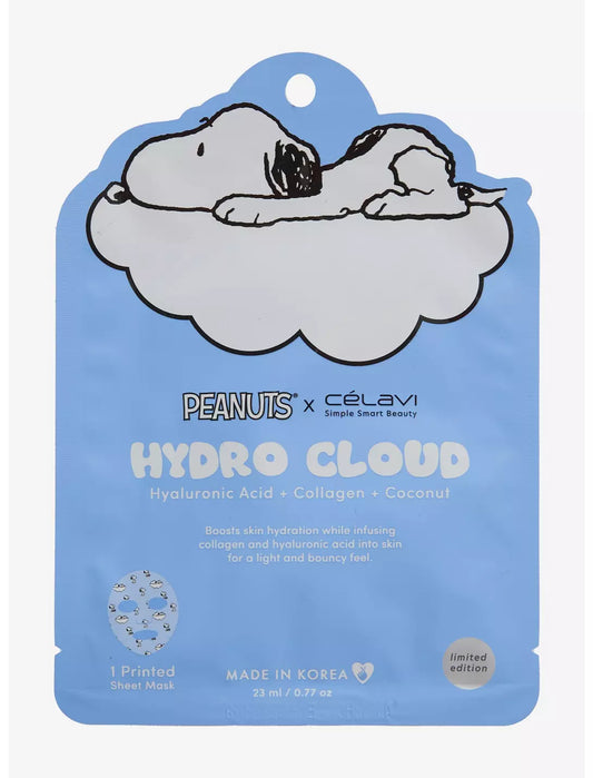 Celavi Peanuts Hydro Cloud Face Mask 1pc (Hyaluronic Acid & Collagen)