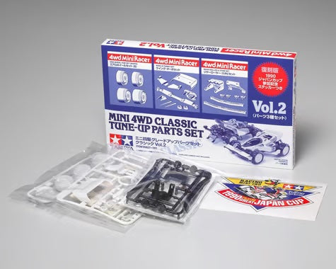 Tamiya Racer Chassis Mini 4WD Kit | JR Classic Tune-Up Parts Set Vol. 2 | 1/32