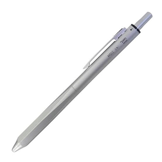 Ohto Multi Pen | 3 In 1 | 0.5mm Mech Pencil | 0.7mm Pen | Silver | MS02-MF3-SV