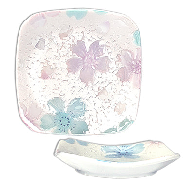 Sakura Blue Square Saucer 3.75"