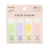 Kanmido Coco Fusen Sticky Notes | 4 Cases | 120 Sheets | 12 x 42mm