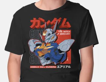 Gundam Aerial Black T-Shirt