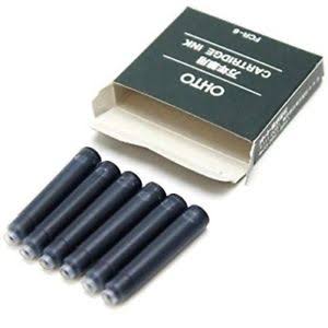 Ohto Fountain Pen Refill Cartridge Ink | 6 Cartridges | Black Ink