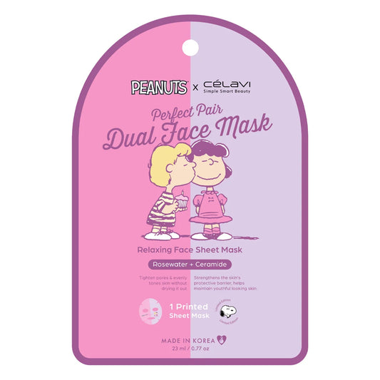 Celavi Peanuts Dual Face Mask 1pc (Rosewater & Ceramide)
