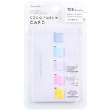Kanmido Coco Fusen Card | 5 Colors | 105 Sheets | 11 x 32mm