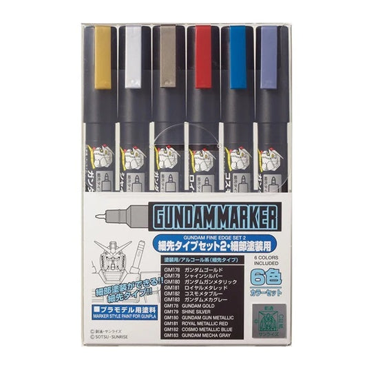 Gundam Marker GMS126 Ultra Fine Set 2 Set of 6