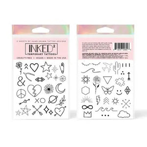 INKED Temporary Tattoo 2 Sheets Pack