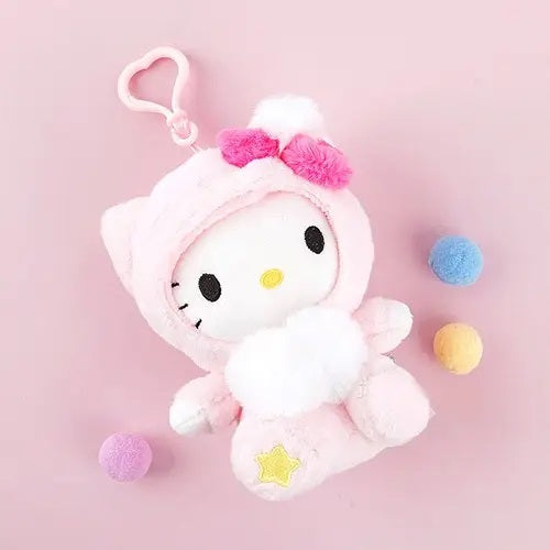 Sanrio Pastel Fluffy Costume Plush Key Chains