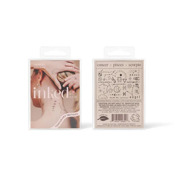 INKED Zodiac Collection Temporary Tattoo Pack