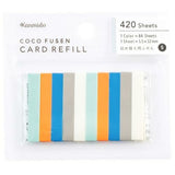 Kanmido Coco Fusen Card | 5 Colors | 105 Sheets | 11 x 32mm