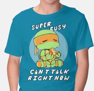 Ninja Turtle Pizza Turquoise T-Shirt