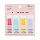 Kanmido Coco Fusen Sticky Notes | 4 Cases | 120 Sheets | 12 x 42mm