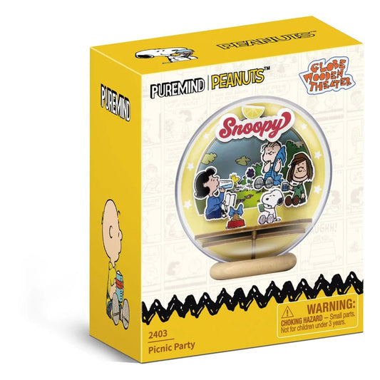 Puremind | 2403 Wooden  Crystal Ball | Snoopy | Picnic Party