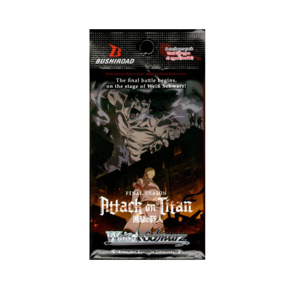 TCG Weiss Schwarz | Attack On Titan | Final Season | Booster Pack | 1s Kobe Mini Mart TCG Weiss Schwarz | Attack On Titan | Final Season | Booster Pack | 1s Kobe Mini Mart