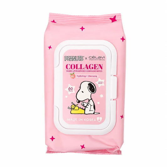 Celavi Peanuts Collagen Makeup Remover Tissue White Peach 60 count