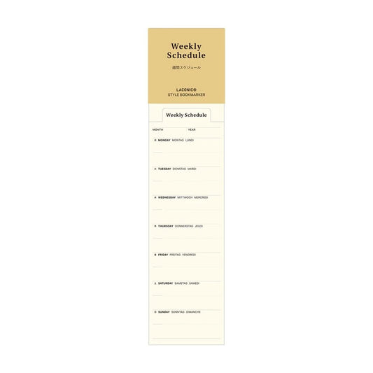 Laconic Book Marker | Weekly Schedule