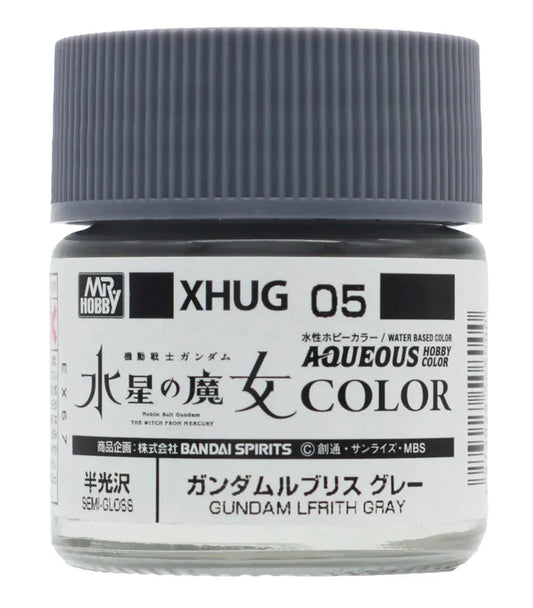 GSI Creos Mr. Hobby | Witch From Mercury Gundam Color | Acrylic Paint | 10ml Bottle | XHUG05 Lfrith Gray Semi Gloss