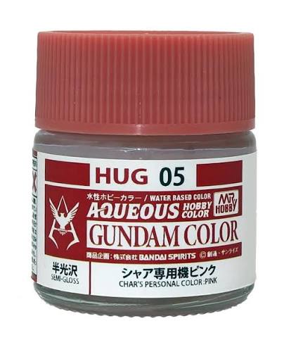 GSI Creos Mr. Hobby | Aqueous Gundam Color | Acrylic Paint | 10ml Bottle | HUG05 Gundam Pink Char Aznable Semi Gloss