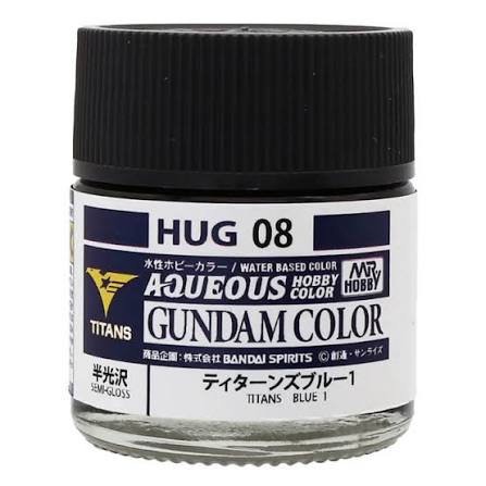 GSI Creos Mr. Hobby | Aqueous Gundam Color | Acrylic Paint | 10ml Bottle | HUG08 Gundam Titans Blue 1 Semi Gloss