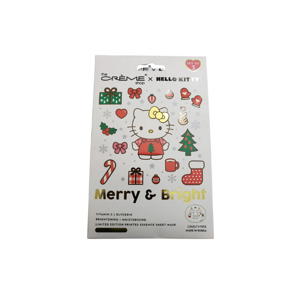 TCS SANRIO Hello Kitty Merry & Bright Printed Essence Sheet Mask 3pcs