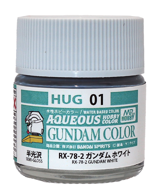 GSI Creos Mr. Hobby | Aqueous Gundam Color | Acrylic Paint | 10ml Bottle | HUG01 Gundam White