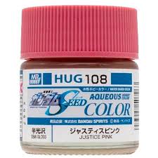 GSI Creos Mr. Hobby | Aqueous Gundam Color | Acrylic Paint | 10ml Bottle | HUG108 Gundam Seed Justice Pink Semi Gloss