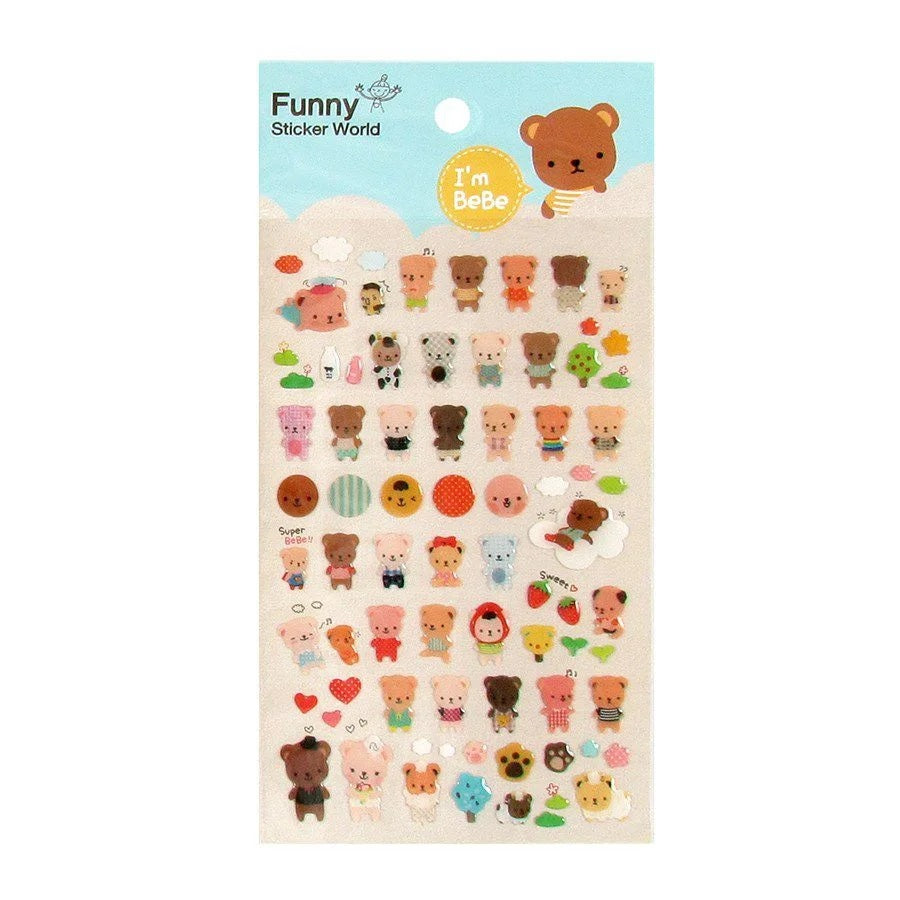 Funny Sticker Bebe Bear
