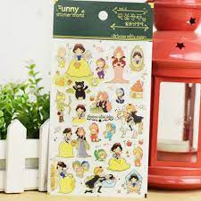 Funny Sticker World Princess White Snow