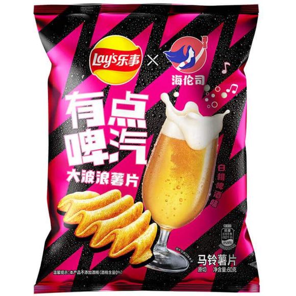 Lays Potato Chips - Wave Potato Chips White Peach Beer Flavor