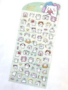 Nekoni White Polar Bear Stickers