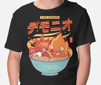 Calcifer Ramen Black T-Shirt