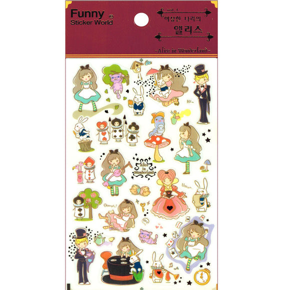 Funny Sticker World Alice In Wonderland