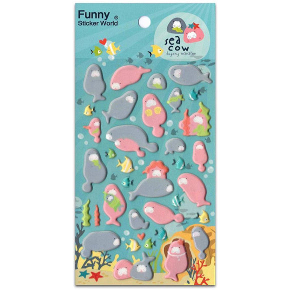 Funny Sticker World Sea Cow