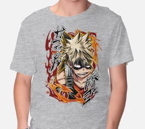 MHA Bakugo Katsuki Gray T-Shirt