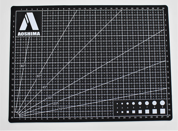 Aoshima Black Cutting Mat 200 x 280