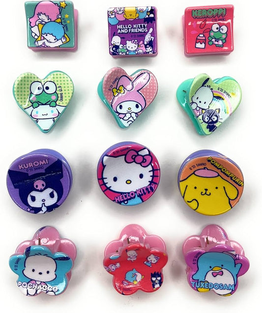 Hello Kitty And Friends Hair Claw Set 12 Pcs