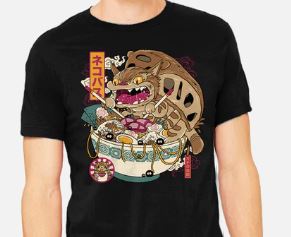 Ramen Cat Bus Black T-Shirt