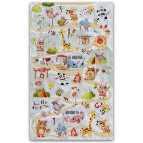 Funny Sticker World Pop Out Lets Go Camping