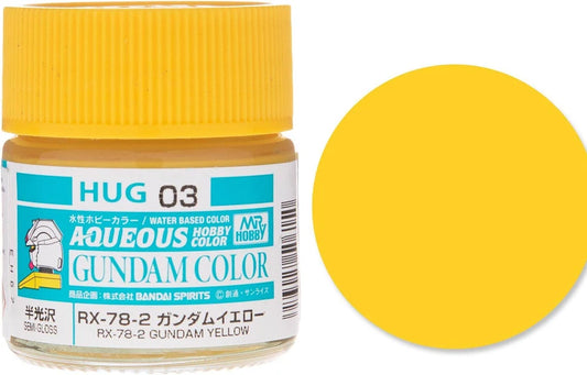 GSI Creos Mr. Hobby | Aqueous Gundam Color | Acrylic Paint | 10ml Bottle | HUG03 Gundam Yellow