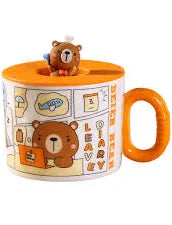Mug w/ Lid Comic Bear 12oz