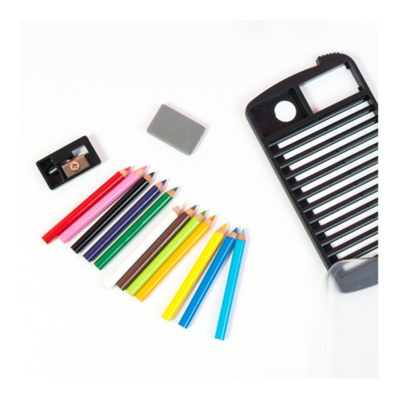 Clear Mini Staff Color Pencils Set