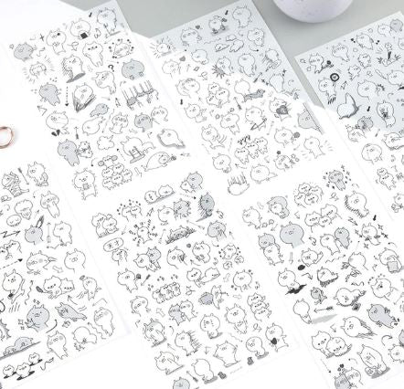 Kawaii Rabbit Stickers 6 Sheets