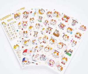 Kawaii Neko Stickers 6 Sheets