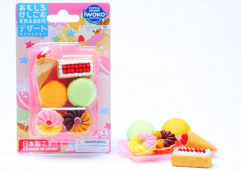 IWAKO Blister Pack Desserts Erasers