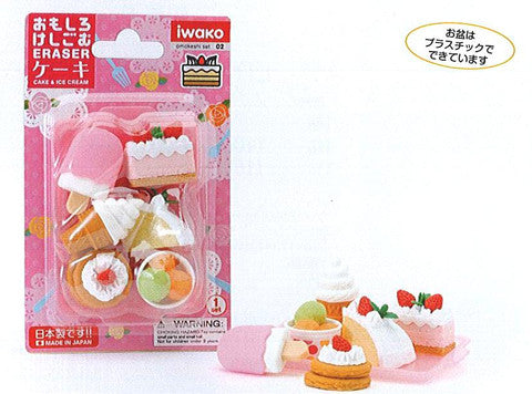 IWAKO Blister Pack Cake Shop Erasers