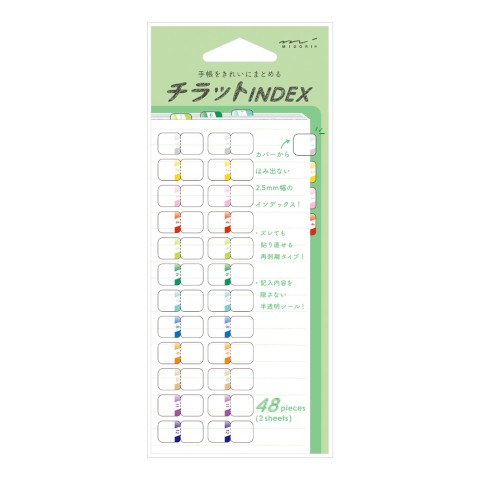 Chiratto Index Label Number Green