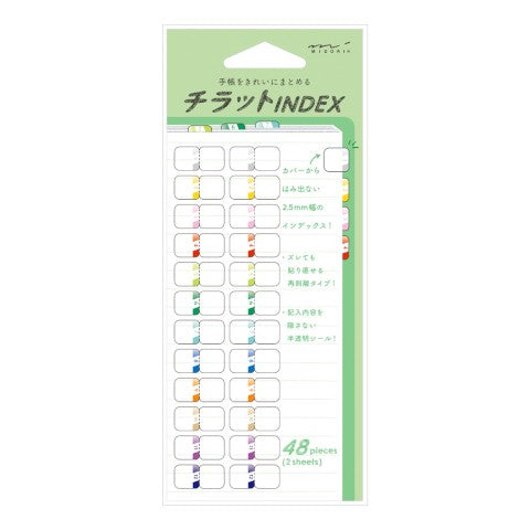 Chiratto Index Label Number Green